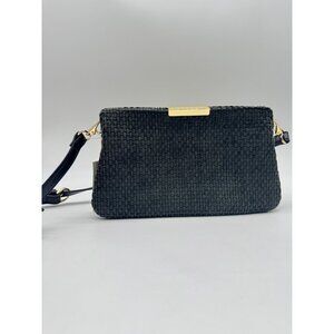On 34th Macy's Redelle woven fabric plush small crossbody bag clutch - Black